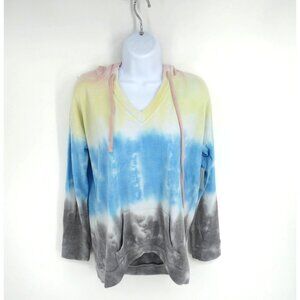 Theo & Spence Women's Tie-Dye Hooded Long Sleeve Top Small NWT $68